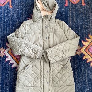 Upwest Cozy Sherpa Quilted Parka Green 